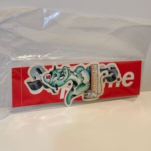 Supreme SS20 Dinosaur Sticker and a classic Supreme Red Box Logo Stick J4
